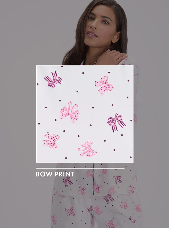 Multi bows fleece pyjamas in a bag