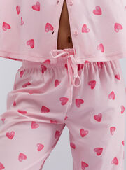 Heart print pyjamas in a bag