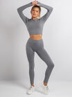 Boux Sport ribbed seamless long sleeve crop top