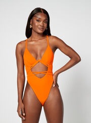 Ibiza orange tie swimsuit