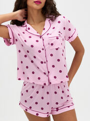 Polka dot modal short pyjama set