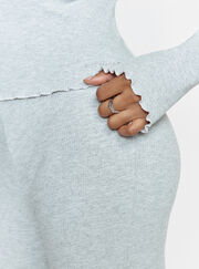Ribbed cotton long sleeve top