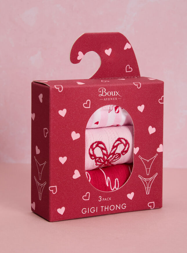 3 pack Gigi festive high leg thongs