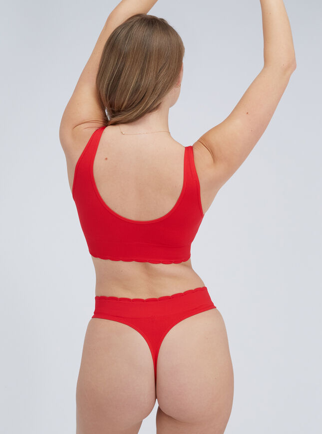 Heart embroidered seamless bralette