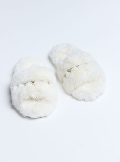 Embellished slider slippers