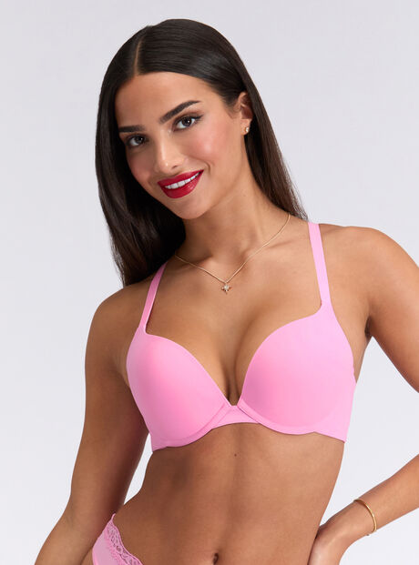 Super push up microfibre plunge t-shirt bra