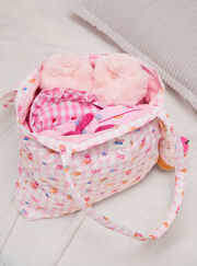Breakfast print quilted sleepover bag