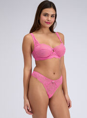 Poppy sheer lace balconette bra