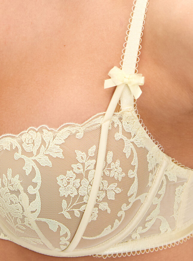Zoe sheer embroidered balconette bra