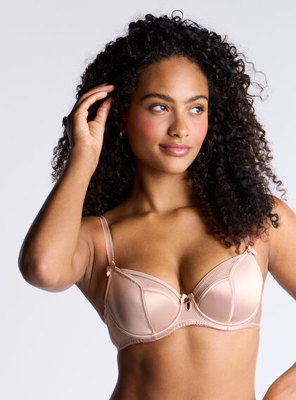 Petal satin plunge bra