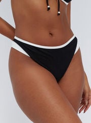 Ibiza piped high leg thong bikini bottoms