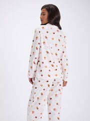 Coffee bar fleece pyjamas in a bag