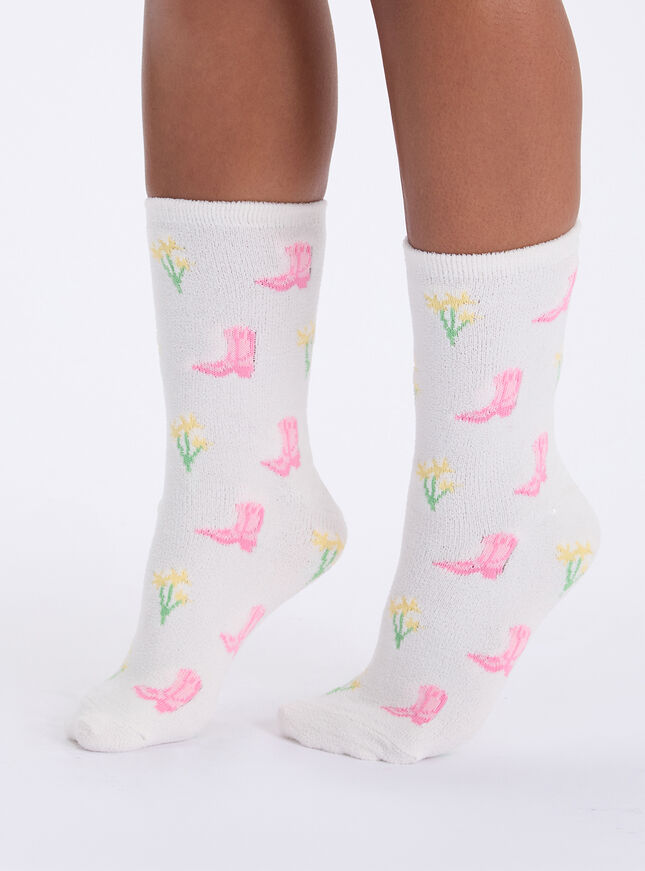 2 pack cowgirl cosy ankle socks
