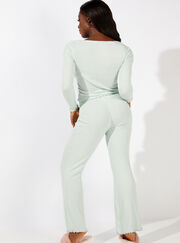 Keyhole tie top and pyjama bottoms set