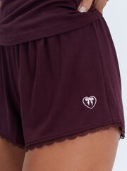Embroidered modal short pyjama set