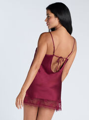 Luxe satin & eyelash lace chemise