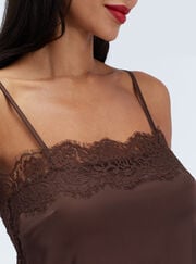 Seraphina satin & lace short pyjama set