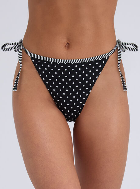 Vivara polka dot string side brief bikini bottoms