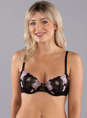 Poppy embroidery balconette bra