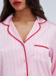 Striped satin short pyjama set