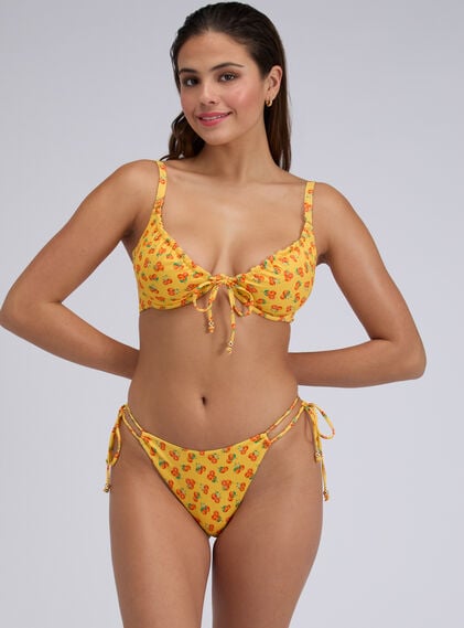 Ibiza eyelet fruity plunge bikini top