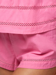 Ladder stitch cotton cami and shorts set