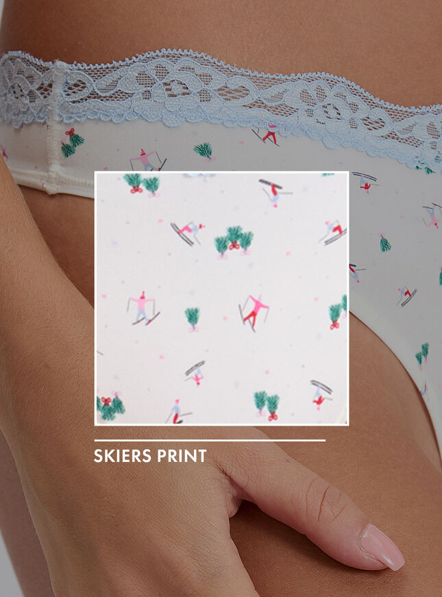 Kaye skiers high leg thong