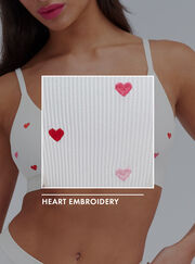 Heart embroidered seamless bralette