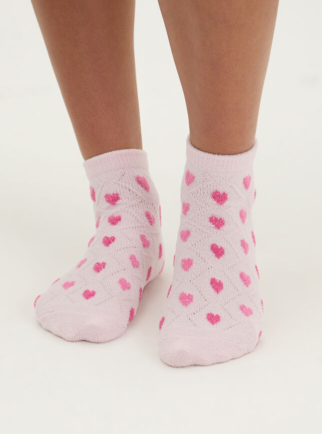 2 pack heart textured trainer socks