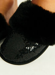 Sequin mule slippers