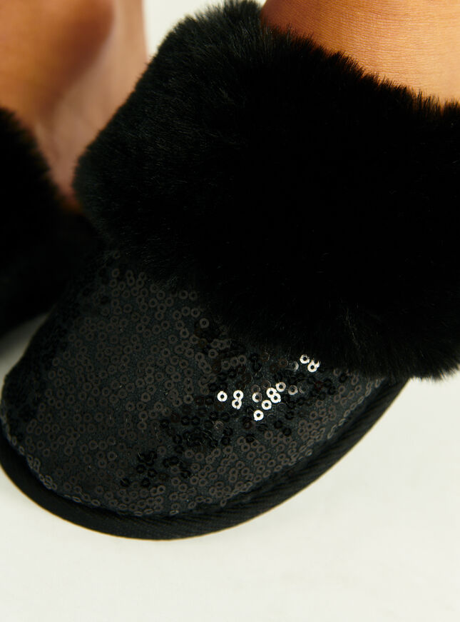 Sequin mule slippers