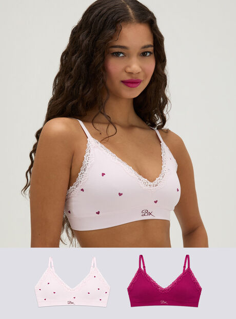 2 pack lace plunge seamless bralettes