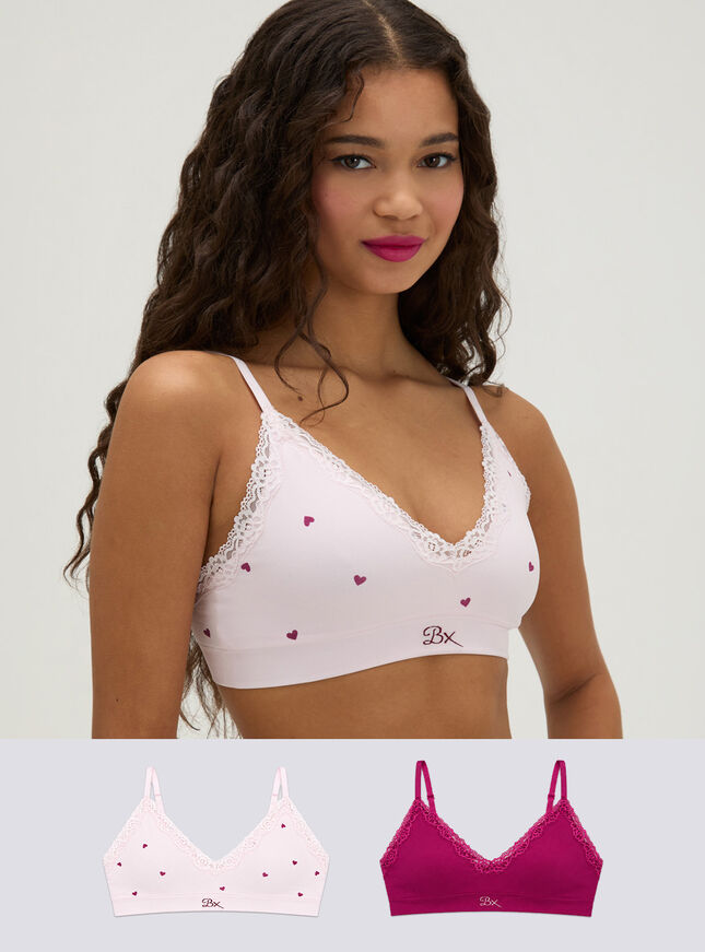 2 pack lace plunge seamless bralettes