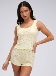 Meadow floral pointelle short pyjama set
