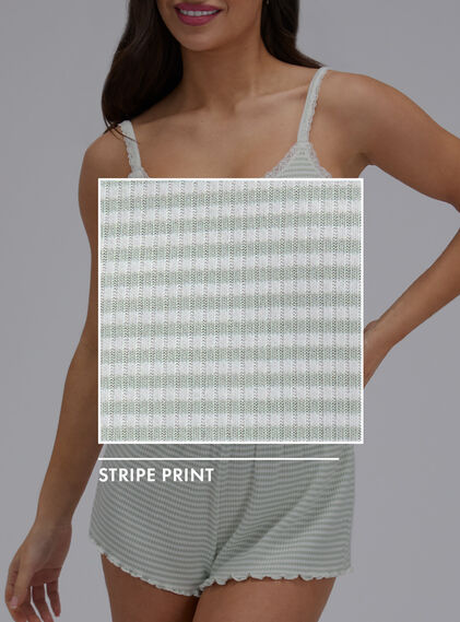 Striped ribbed short pyjama set