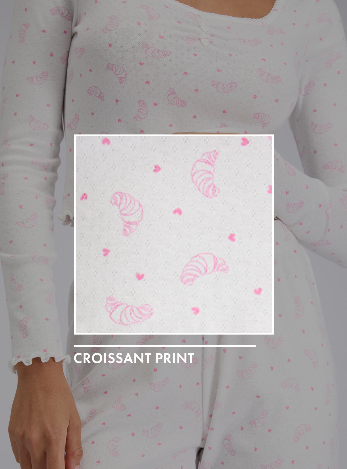 Croissant pointelle pyjama set | Boux Avenue USA