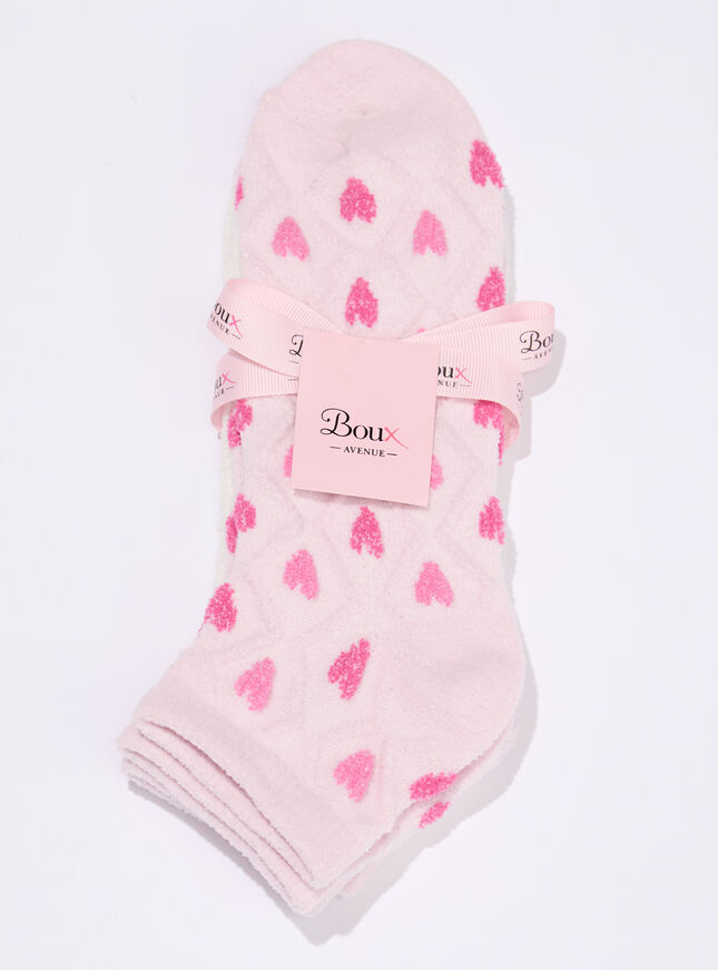 2 pack heart textured trainer socks