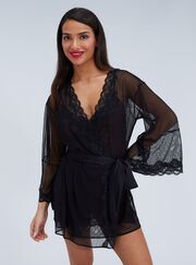 Mallory mesh kimono robe