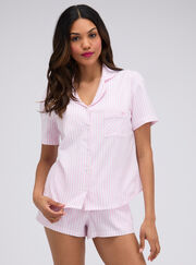 Striped cotton short pyjama set