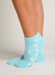 2 pack star fluffy trainer socks
