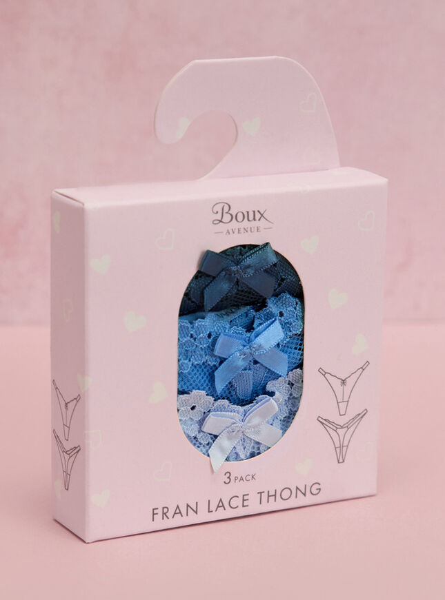 3 pack Fran lace thongs