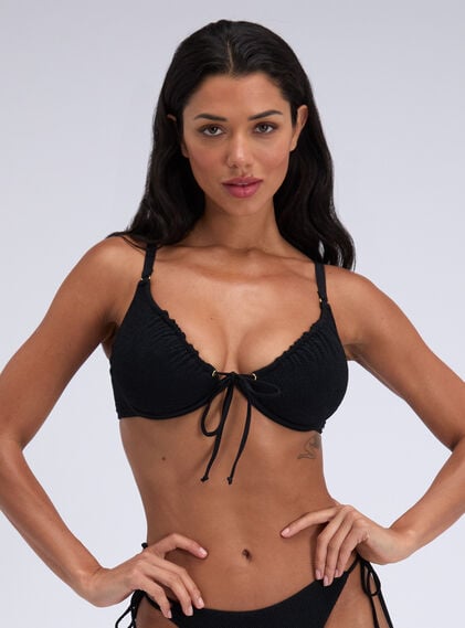 Ibiza crinkle plunge bikini top