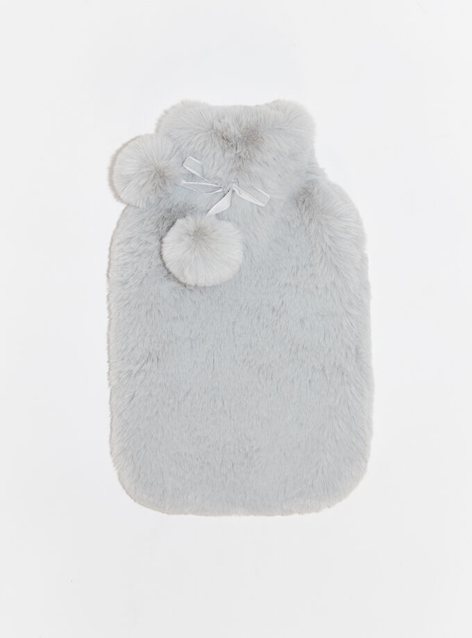 Fluffy hot water bottle Grey Boux Avenue UK