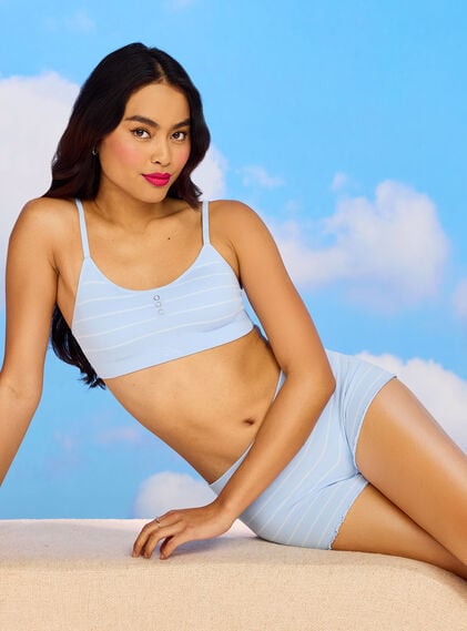 Striped ribbed seamless bralette