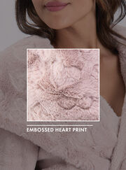 Heart fur trim long dressing gown
