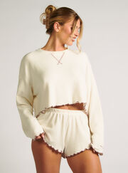 Lettuce edge fleece short lounge set