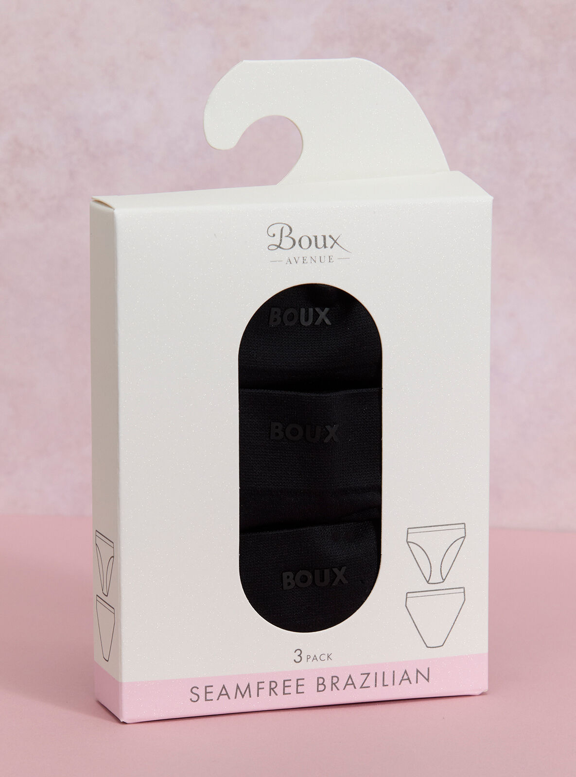 Boux Avenue 3 pack high leg seamfree brazilian knickers - Black - XS