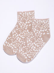 Deer embroidered midi socks