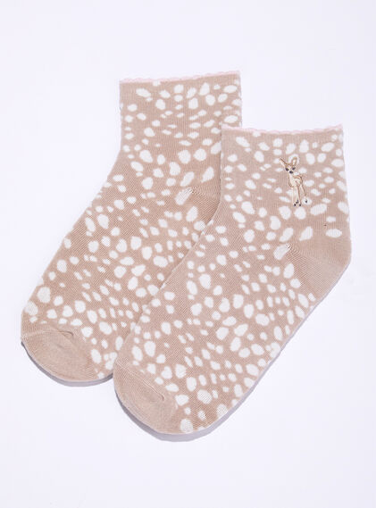 Deer embroidered midi socks
