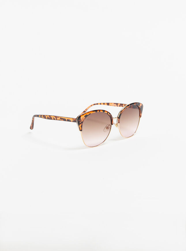 Tortoiseshell metal trim sunglasses
